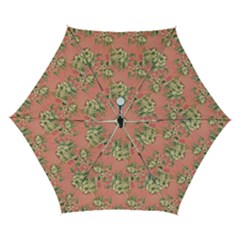 Retro 1880s Flowers Pattern 12 Automatic Folding Umbrella With Case (small) by violetheavensky