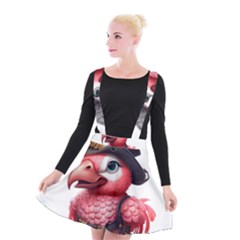 Kawaii Pink Parrot Pirate Suspender Skater Skirt by KawaiiArtStyle