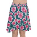 Retro 1880s Flowers Pattern 22 Chiffon Wrap Front Skirt View1