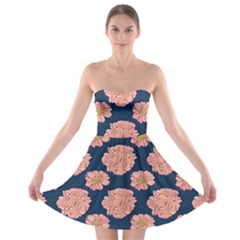 Retro 1880s Flowers Pattern 16 Strapless Bra Top Dress by violetheavensky