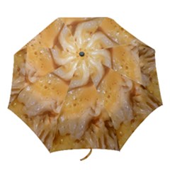 Homemade Flan Extreme Close-up Texture Folding Umbrellas by dflcprintsclothing