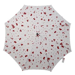 Christmas Xmas Holiday Pattern Background Hook Handle Umbrellas (small) by Paksenen