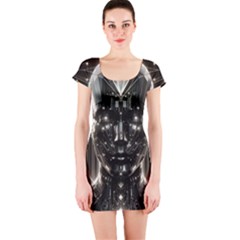 Robotics Robot Technology Future Short Sleeve Bodycon Dress by Maspions