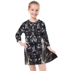 Robotics Robot Technology Future Kids  Quarter Sleeve Shirt Dress by Maspions