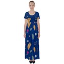 Cute Korean Pattern High Waist Short Sleeve Maxi Dress View1