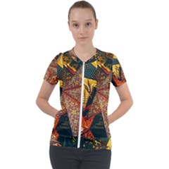 Star Lantern Lighting Short Sleeve Zip Up Jacket by Paksenen
