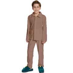 Mocha Mousse Hex Code #a47864 Kids  Long Sleeve Velvet Pajamas Set by dressshop