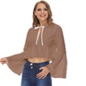 Mocha Mousse Hex Code #a47864 Boho Long Bell Sleeve Top View2