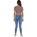 Mocha Mousse Hex Code #a47864 Short Sleeve Square Neckline Crop Top  View4