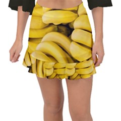 Bananas, Macro, Fruits, Ripe Bananas Fishtail Mini Chiffon Skirt by kyorashop23