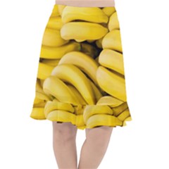 Bananas, Macro, Fruits, Ripe Bananas Fishtail Chiffon Skirt by kyorashop23