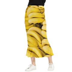 Bananas, Macro, Fruits, Ripe Bananas Maxi Fishtail Chiffon Skirt by kyorashop23