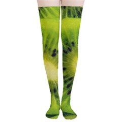 Kiwi Fruits, Close-up, Exotic Fruit Thigh High Stockings by kyorashop23