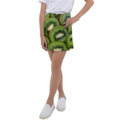 Kiwi Texture, Background With Kiwi, Fruits, Kiwi Kids  Tennis Skirt by kyorashop23