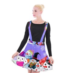 Let s Have Fun With Snowmen Suspender Skater Skirt by kyorashop23