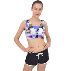 Let s Have Fun With Snowmen V-back Sports Bra by kyorashop23