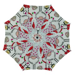 Merry Christmas, Christmas, Cute, Red, Merry, Gnomes Automatic Folding Umbrella With Case (medium) by kyorashop23