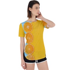 Orange, Slices, Fruit, Citrus Perpetual Short Sleeve T-shirt by kyorashop23