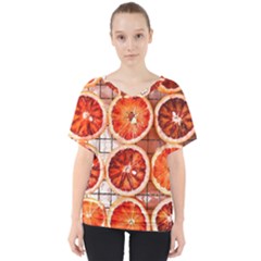 Peorange, Fruit, Citrus V-neck Dolman Drape Top by kyorashop23