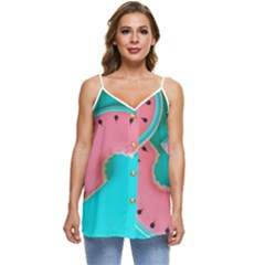 Watermelon, Fruit Casual Spaghetti Strap Chiffon Top by kyorashop23