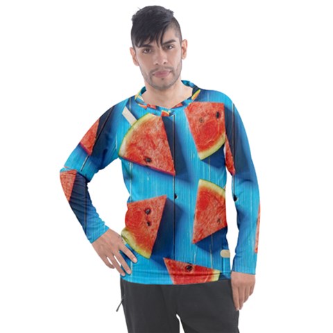 Watermelons, Fruits Men s Pique Long Sleeve T-shirt by kyorashop23