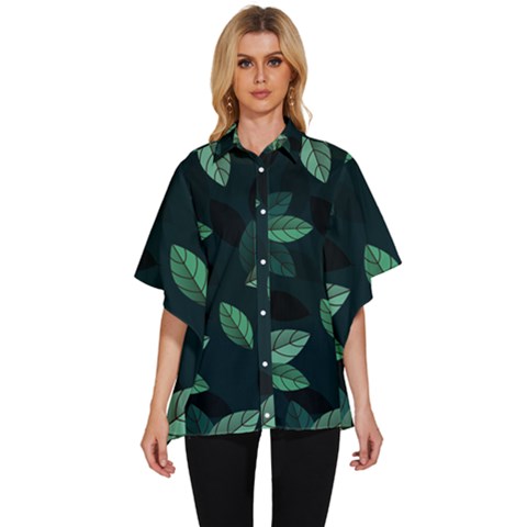 Foliage Women s Batwing Button Up Shirt by HermanTelo