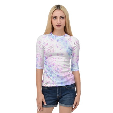 Digital Art Artwork Abstract Pink Purple Quarter Sleeve Raglan T-shirt by Dutashop