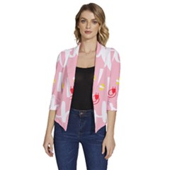 Watch Me Whip  Women s Draped Front 3/4 Sleeve Shawl Collar Jacket by ConteMonfrey