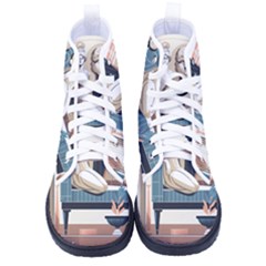 Sculpture Statue Angel Artwork Women s High-top Canvas Sneakers by Salmanaz77