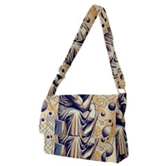 Thinker Sculpture Design Geometric Full Print Messenger Bag (m) by Salmanaz77