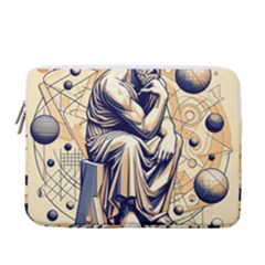 Thinker Sculpture Design Geometric 13  Vertical Laptop Sleeve Case With Pocket by Salmanaz77