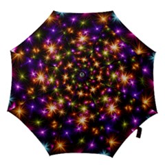 Star Colorful Christmas Abstract Hook Handle Umbrellas (medium) by Dutashop