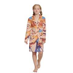 Orange Donald Trump Kids  Long Sleeve Velvet Lounge Robe by vintagetrump