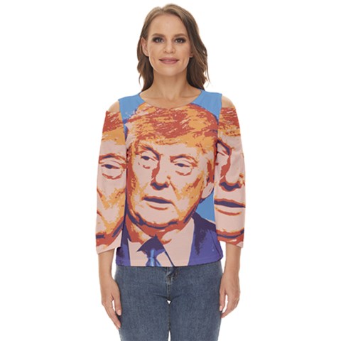 Orange Donald Trump Cut Out Wide Sleeve Top by vintagetrump