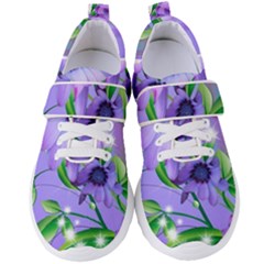 Purple Flower Nature Women s Velcro Strap Shoes by Posterlux