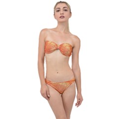 Abstract Texture Of Colorful Bright Pattern Of Transparent Leaves Of Orange And Yellow Color Classic Bandeau Bikini Set by Posterlux