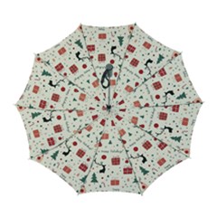 Happy Holiday Xmas Christmas Pattern Automatic Folding Umbrella With Case (large) by Paksenen