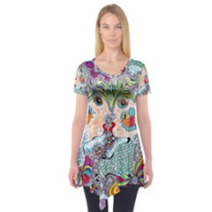 Supersonicangeldream Short Sleeve Tunic  by chellerayartisans