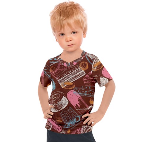 Sweet Food Seamless Pattern Kids  Sports T-shirt by Paksenen