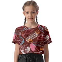 Sweet Food Seamless Pattern Kids  Basic T-shirt by Paksenen