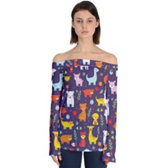 Pet Animal 01 Off Shoulder Long Sleeve Top by myclothy