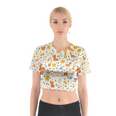 Pet Animal 04 Cotton Crop Top by myclothy