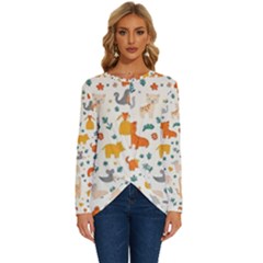 Pet Animal 04 Long Sleeve Crew Neck Pullover Top by myclothy