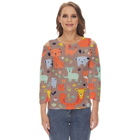 Pet Animal 05 Cut Out Wide Sleeve Top by myclothy