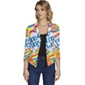 Colorful City Life Horizontal Seamless Pattern Urban City Women s Casual 3/4 Sleeve Spring Jacket View1
