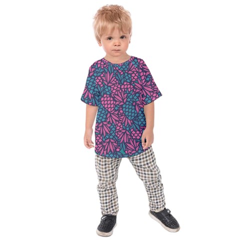 Summer Pineapples Kids  Raglan T-shirt by Paksenen