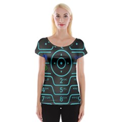 Retro Mobile Device Output Device Cap Sleeve Top by Bedest