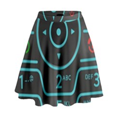 Retro Mobile Device Output Device High Waist Skirt by Bedest