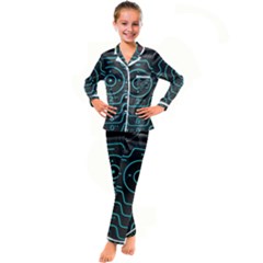Retro Mobile Device Output Device Kids  Satin Long Sleeve Pajamas Set by Bedest
