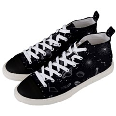 Cosmic Black Space Star Men s Mid-top Canvas Sneakers by Ndabl3x